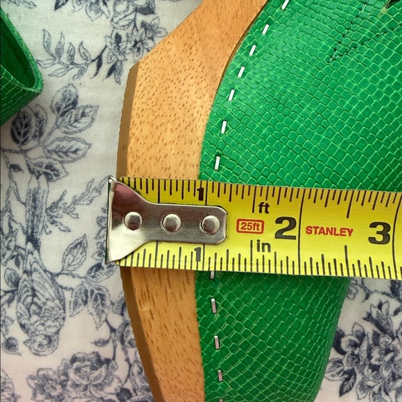 Charlotte Stone Marlo Clogs in Hot Mint Green Embossed Leather - Picture 12 of 12